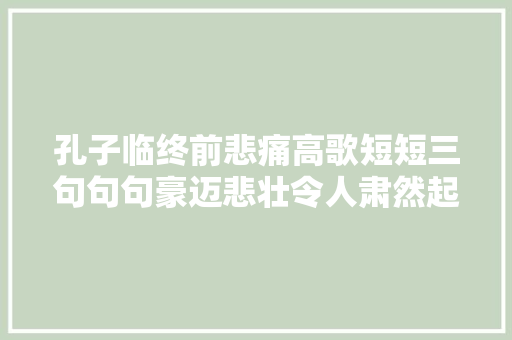 孔子临终前悲痛高歌短短三句句句豪迈悲壮令人肃然起敬