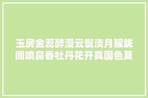 玉房金蕊醉漫云鬟淡月朦胧闻喷鼻香牡丹花开真国色莫问出处