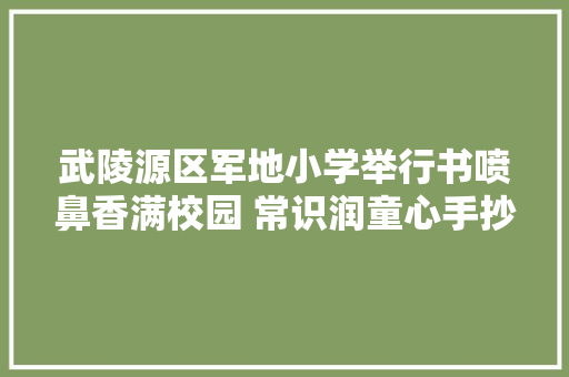 武陵源区军地小学举行书喷鼻香满校园 常识润童心手抄报作品展