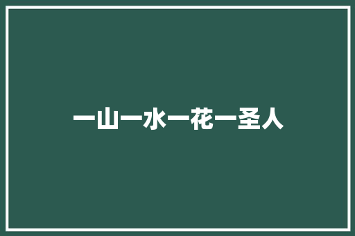 一山一水一花一圣人