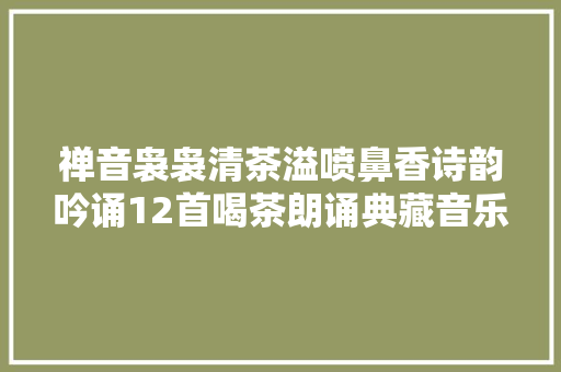 禅音袅袅清茶溢喷鼻香诗韵吟诵12首喝茶朗诵典藏音乐
