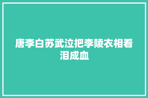 唐李白苏武泣把李陵衣相看泪成血