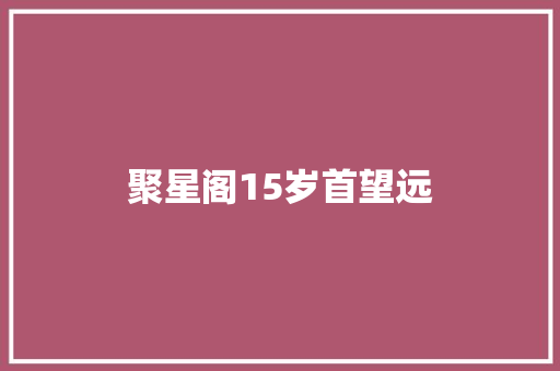 聚星阁15岁首望远