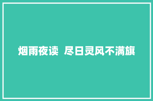 烟雨夜读  尽日灵风不满旗