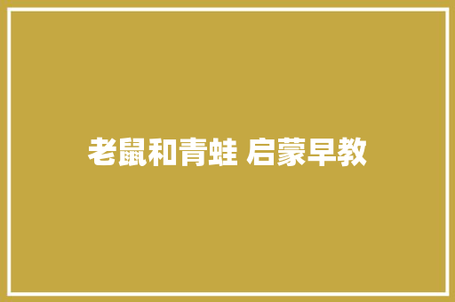 老鼠和青蛙 启蒙早教