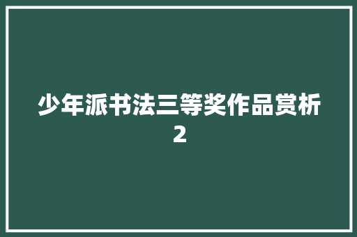 少年派书法三等奖作品赏析2
