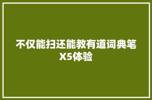 不仅能扫还能教有道词典笔X5体验