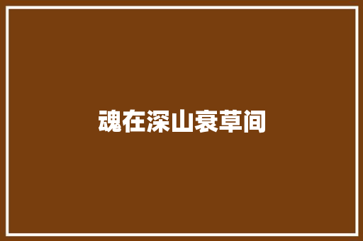 魂在深山衰草间
