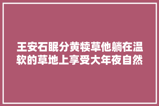 王安石眠分黄犊草他躺在温软的草地上享受大年夜自然之乐