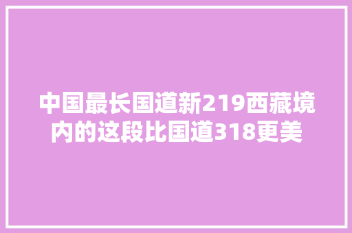 中国最长国道新219西藏境内的这段比国道318更美