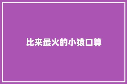 比来最火的小猿口算