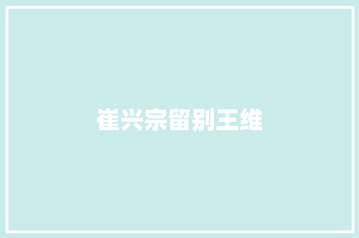 崔兴宗留别王维