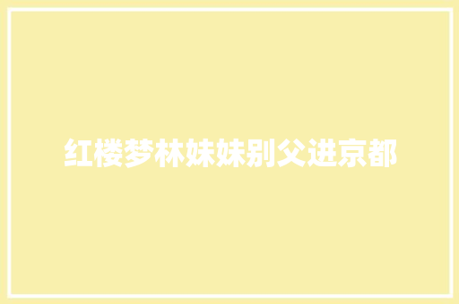 红楼梦林妹妹别父进京都