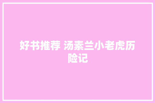 好书推荐 汤素兰小老虎历险记