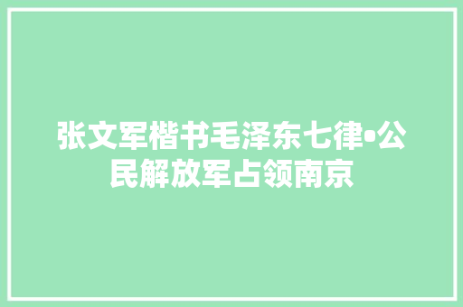 张文军楷书毛泽东七律•公民解放军占领南京