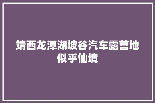 靖西龙潭湖坡谷汽车露营地似乎仙境