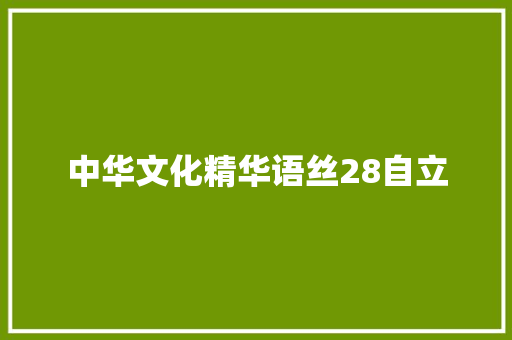 中华文化精华语丝28自立