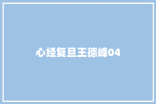 心经复旦王德峰04
