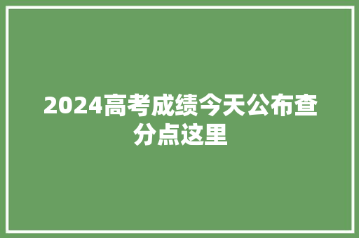 2024高考成绩今天公布查分点这里