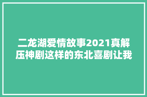 二龙湖爱情故事2021真解压神剧这样的东北喜剧让我追得上头
