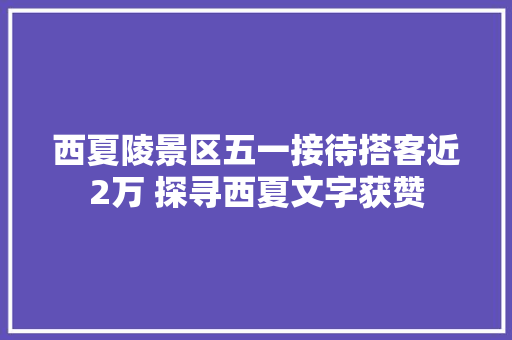 西夏陵景区五一接待搭客近2万 探寻西夏文字获赞
