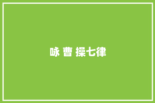 咏 曹 操七律