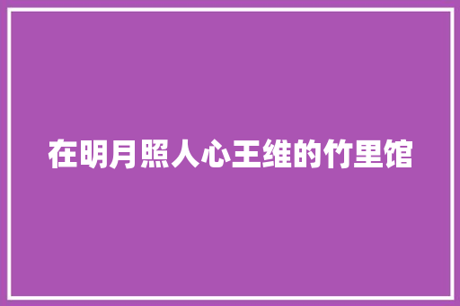 在明月照人心王维的竹里馆