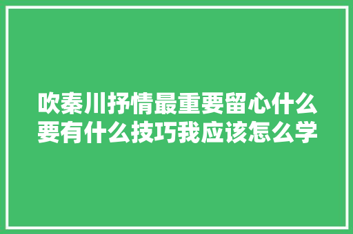 吹秦川抒情最重要留心什么要有什么技巧我应该怎么学