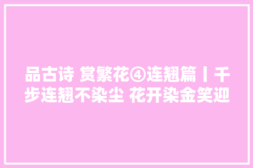 品古诗 赏繁花④连翘篇丨千步连翘不染尘 花开染金笑迎宾