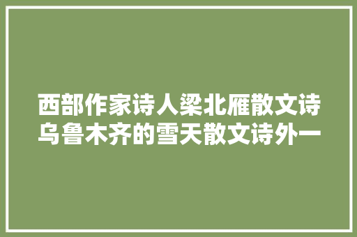西部作家诗人梁北雁散文诗乌鲁木齐的雪天散文诗外一章