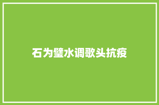 石为璧水调歌头抗疫