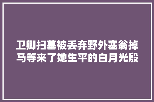卫卿扫墓被丢弃野外塞翁掉马等来了她生平的白月光殷都督