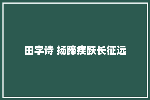 田字诗 扬蹄疾跃长征远