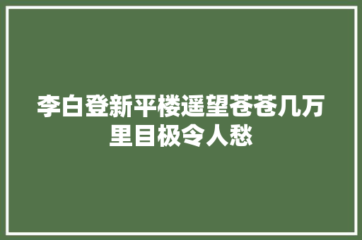 李白登新平楼遥望苍苍几万里目极令人愁