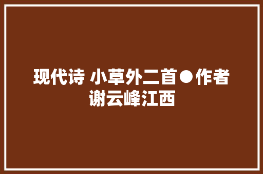 现代诗 小草外二首●作者谢云峰江西