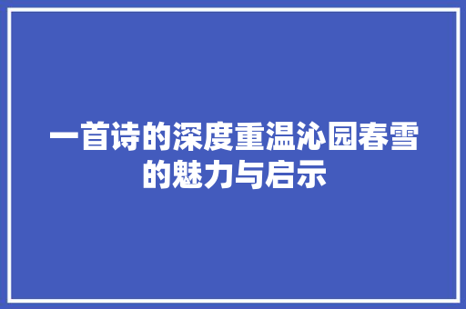 一首诗的深度重温沁园春雪的魅力与启示