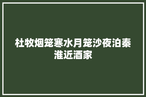 杜牧烟笼寒水月笼沙夜泊秦淮近酒家