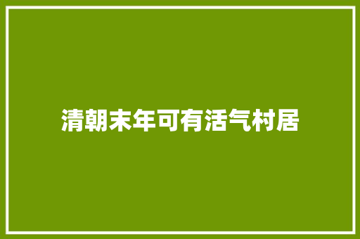 清朝末年可有活气村居