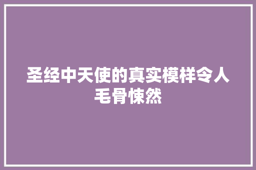 圣经中天使的真实模样令人毛骨悚然