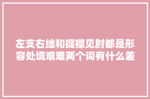 左支右绌和捉襟见肘都是形容处境艰难两个词有什么差异