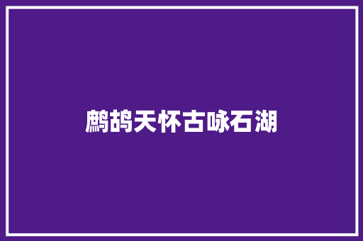 鹧鸪天怀古咏石湖