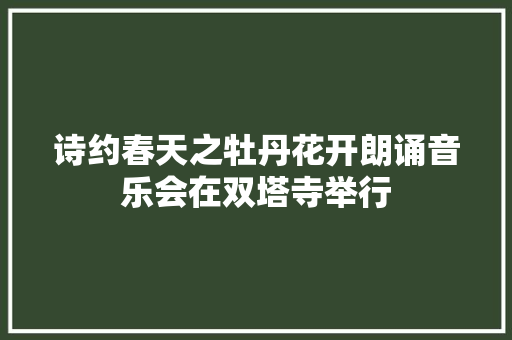诗约春天之牡丹花开朗诵音乐会在双塔寺举行