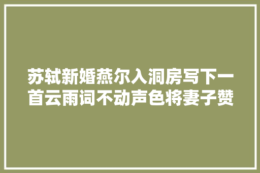 苏轼新婚燕尔入洞房写下一首云雨词不动声色将妻子赞赏一番。