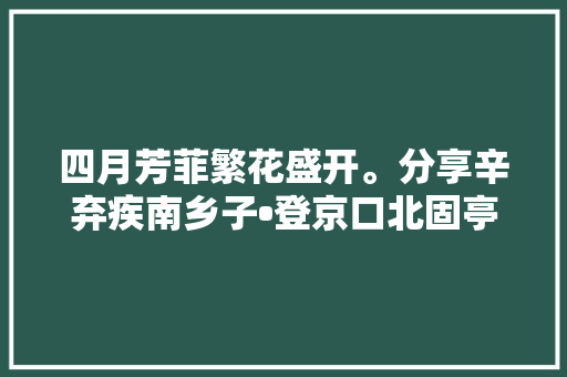 四月芳菲繁花盛开。分享辛弃疾南乡子•登京口北固亭有怀