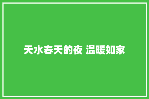 天水春天的夜 温暖如家