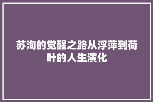 苏洵的觉醒之路从浮萍到荷叶的人生演化