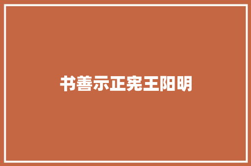 书善示正宪王阳明 书善示正宪王阳明