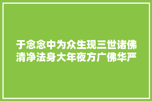 于念念中为众生现三世诸佛清净法身大年夜方广佛华严经