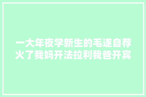 一大年夜学新生的毛遂自荐火了我妈开法拉利我爸开宾利我开玩笑