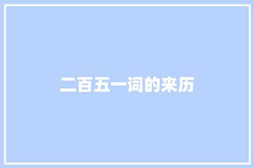 二百五一词的来历